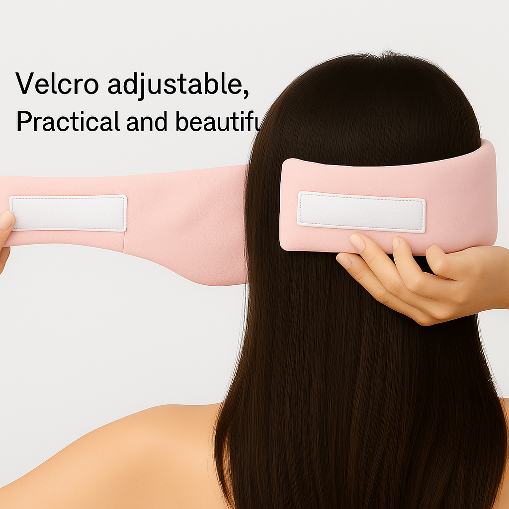 Mặt nạ ngủ với miếng velcro trắng